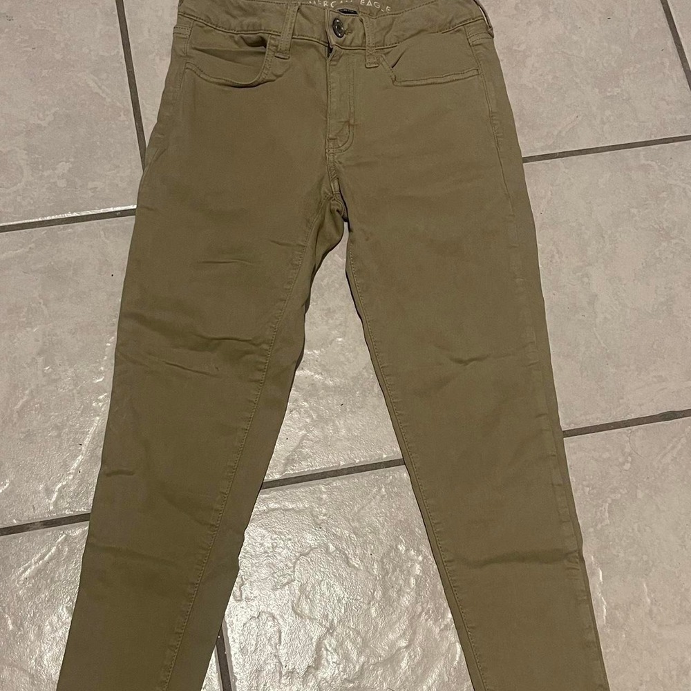 American‎ Eagle Khaki Super Stretch Skinny Jeans Size 6 Xshort